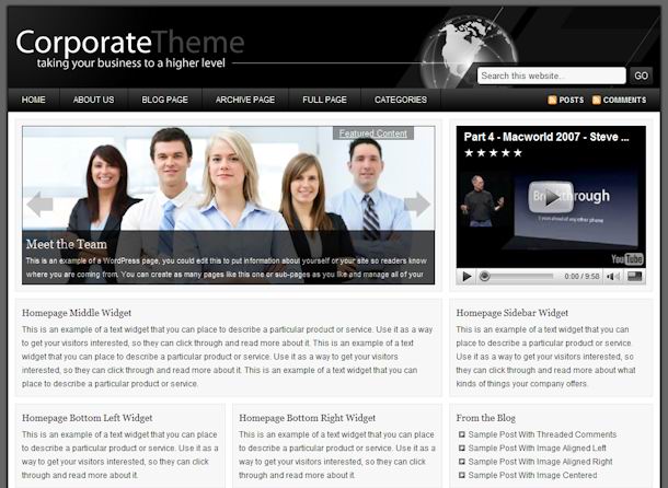 Professional Elegant Corporate Wordpress Theme for Small Business