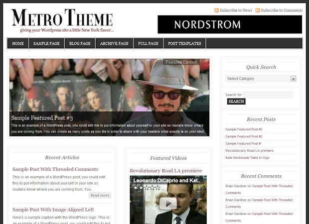 free Metro WordPress Theme