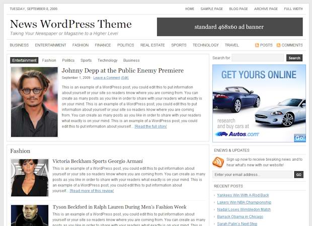 free  News WordPress Theme