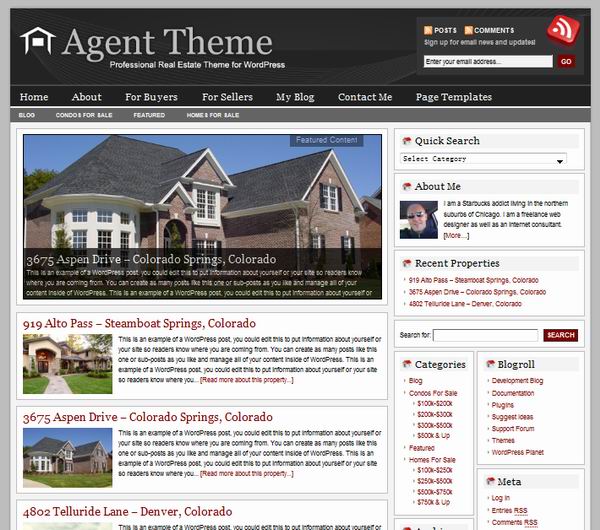 Professional Wordpress Theme for Real Estate Agents