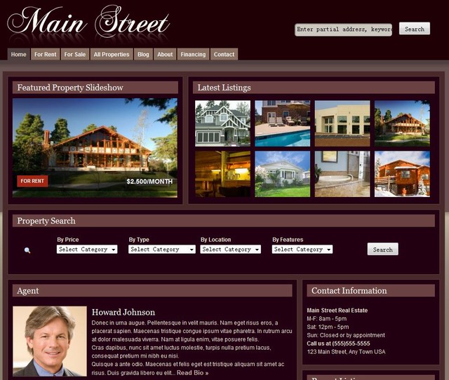 2010 Real Estate WordPress Theme:Main Street