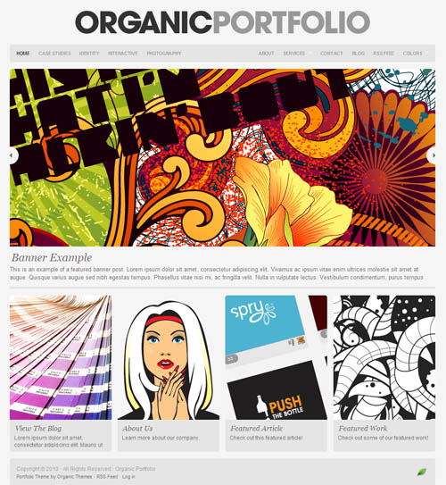 organic portfolio wordpress theme