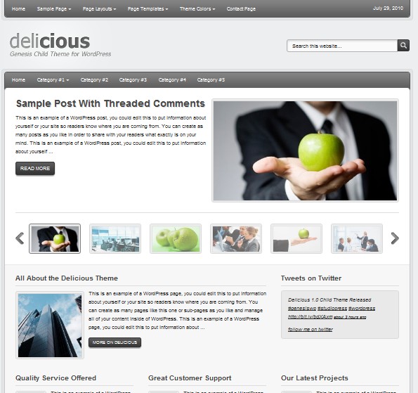 Studiopress Delicious Theme for Restaurant, Cafe Shop